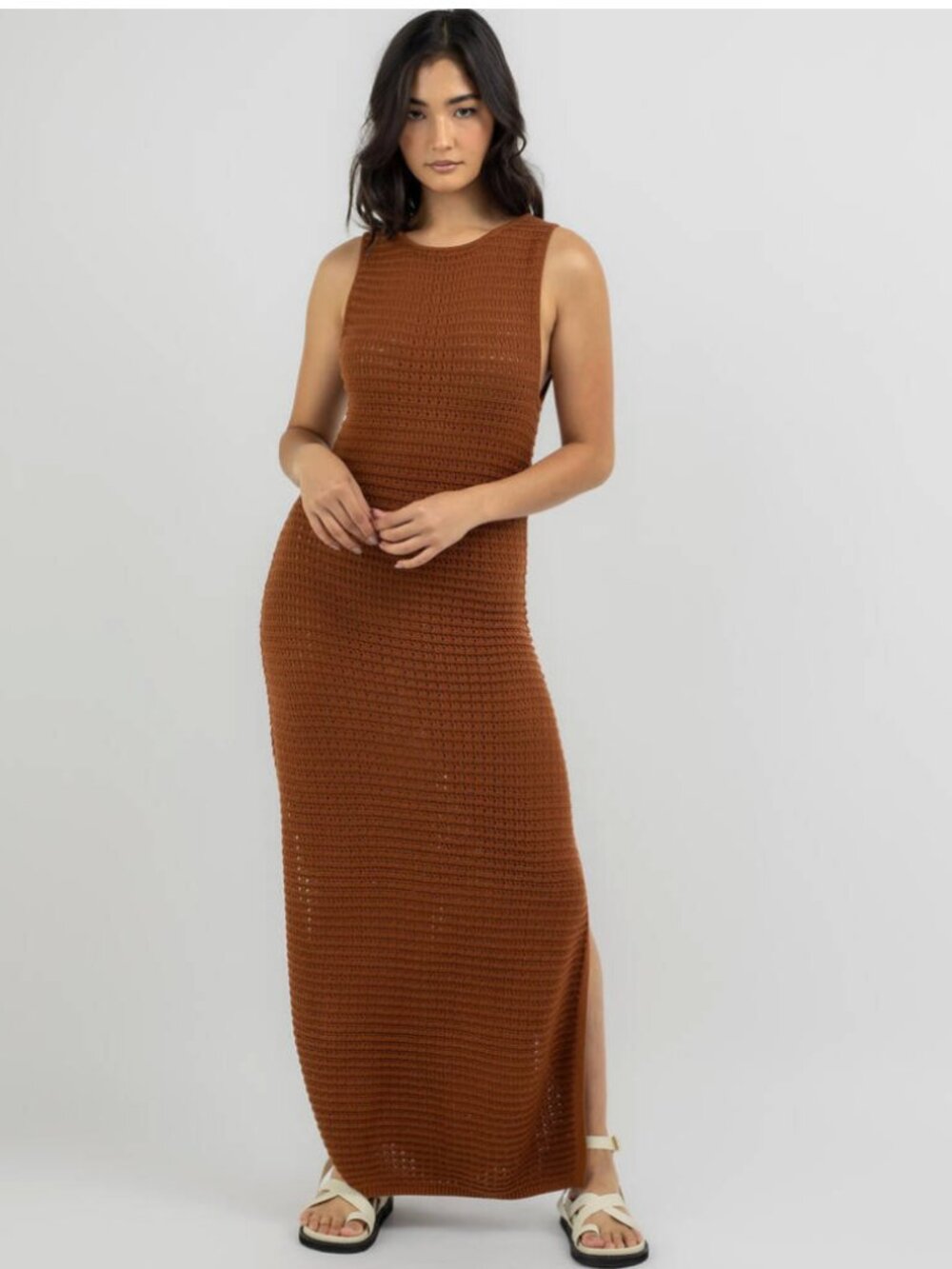 Rhythm Evermore Knit Tank Maxi Dress | Caramel | Boho Chic Vacation